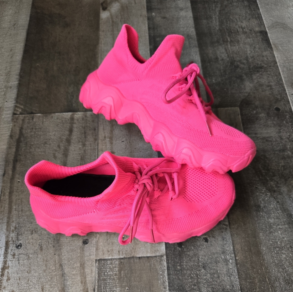 Bold Pink Chunky Sneakers